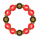 数珠 ブレスレット オラオラ系 数珠ブレスレット ヤクザ ヤンキー 超極太18mm ロンデル×菊B カーネリアン 彫刻 楽ギフ_包装 紳士 Men's メンズ ファッション アクセサリー ちょいワル 悪羅悪羅系(4)