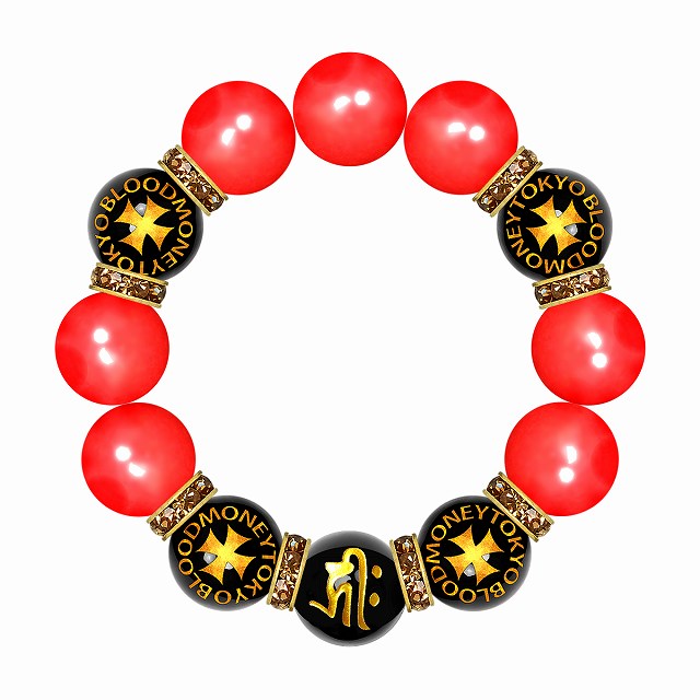数珠 ブレスレット オラオラ系 数珠ブレスレット ヤクザ ヤンキー 超極太18mm ロンデル×クロス カーネリアン 梵字オニキス 彫刻 楽ギフ_包装 紳士 Men's メンズ ファッション アクセサリー ちょいワル 悪羅悪羅系