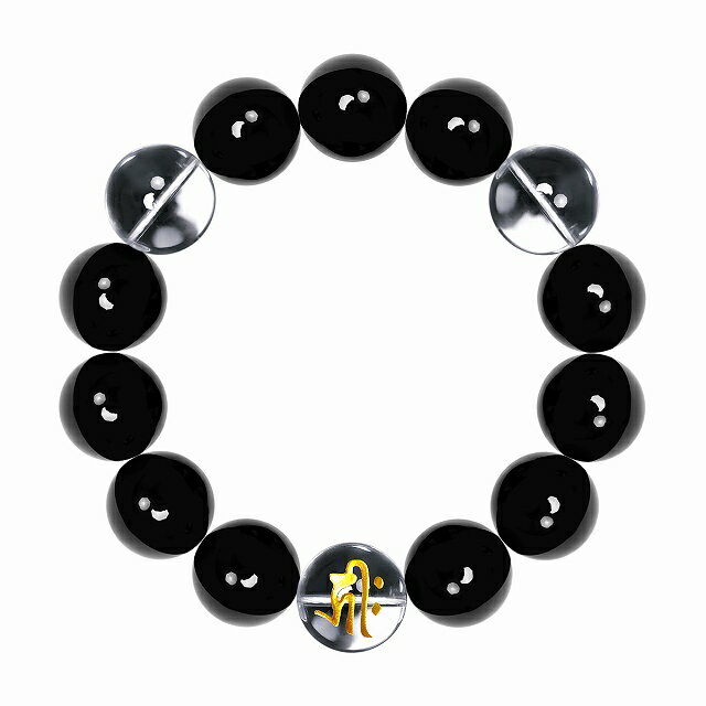 数珠 ブレスレット オラオラ系 数珠ブレスレット ヤクザ ヤンキー 極太16mm 69%OFF\6780→\2100 オニキス&手彫り梵字水晶 楽ギフ_包装 紳士 Men's メンズ ファッション アクセサリー ちょいワル 悪羅悪羅系