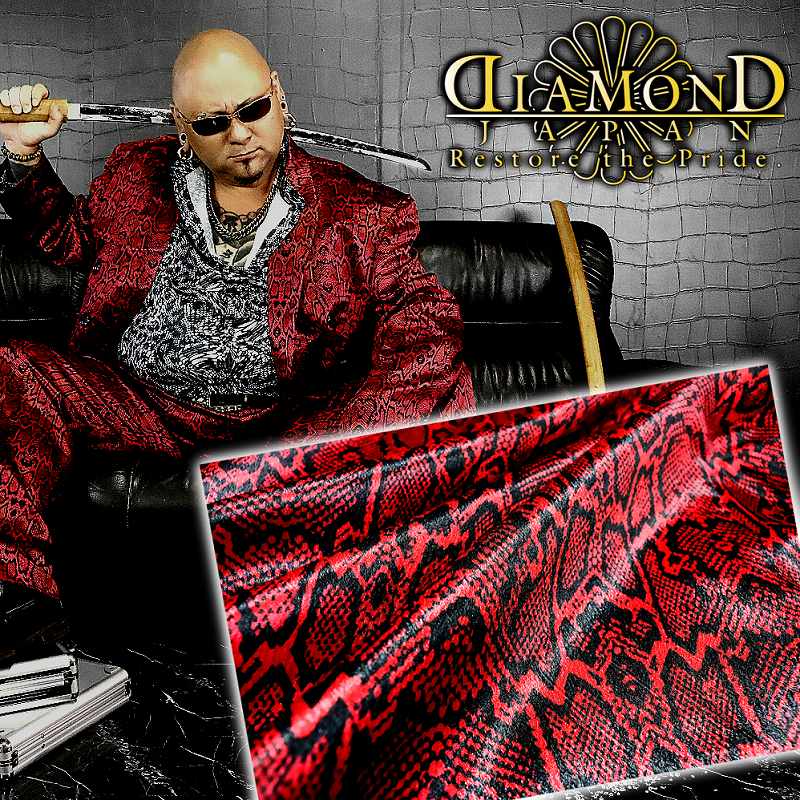 蛇総柄ダブルスーツ 赤 ヤクザ ヤンキー オラオラ 悪羅悪羅 オラオラ系 紳士 メンズ ファッション 上下セット 服 派手 DJ-SU113