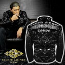 クロス柄 中綿ジャケット 黒 服 BLOOD MONEY TOKYO オラオラ系 悪羅悪羅系 ヤクザ ヤンキー チョイ悪 チョイワル メンズファッション ダウンジャケット並み 防寒 秋冬物の商品画像