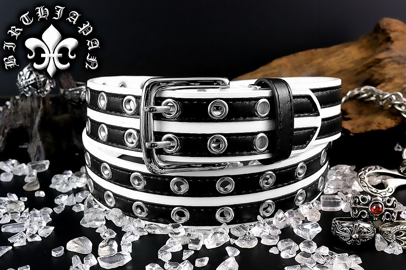 ベルト オラオラ系 ヤクザ ヤンキー 100 ホワイト×ブラック ちょいワル 悪羅悪羅系　派手