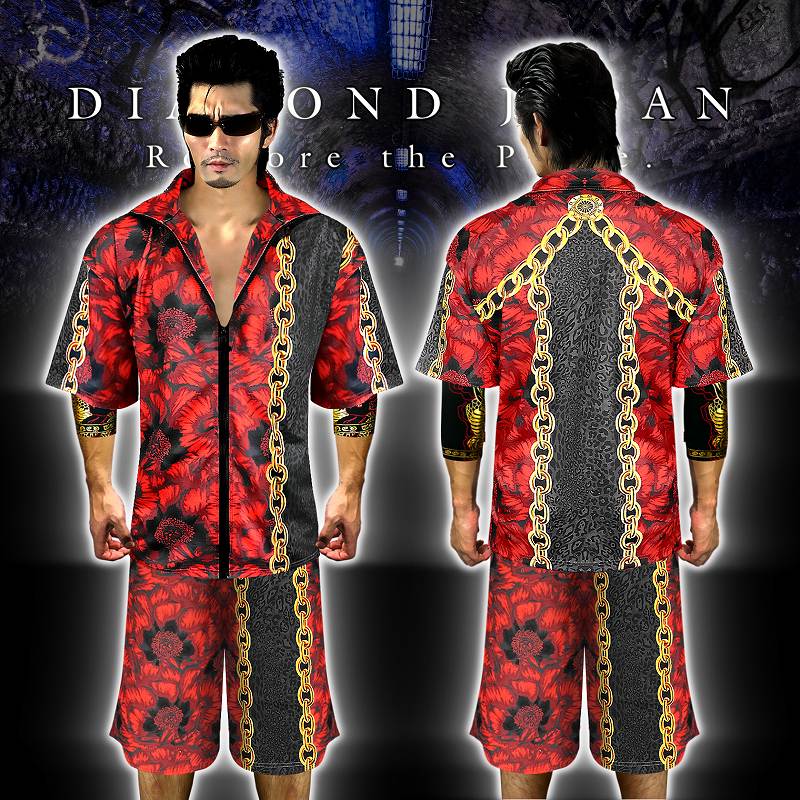 赤牡丹総柄 切替 切替 半袖セットアップジャージ 半ズボン 半ズボン 短パン ハーフパンツ 服 オラオラ系 悪羅悪羅系 短パン ヤクザ ヤンキー チョイ悪 チョイワル 派手 メンズ ファッション 悪党の店 卍 バースジャパンコロナ対策に悪党ファッション ヤクザ やくざ