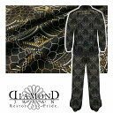 クロコ総柄 バロック柄 黒 金 長袖 セットアップ ジャージ 服 DIAMOND JAPAN dj-182 ヤクザ ヤンキー オラオラ 悪羅悪羅 オラオラ系 上...