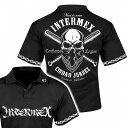半袖 ポロシャツ 服 INTERMEX バットスカル itm-016黒 白 ギャング バイカー ライダース バイク乗り B系 HIPHOP系 チカーノ メンズ ...