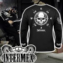 長袖 Tシャツ 服 メンズ ファッション INTERMEX コンパススカル 髑髏 羅針盤 ロンT itm-044 黒 白 ギャング バイカー ライダース バイク乗り B系 HIPHOP系 チカーノ ヤクザ ヤンキー オラオラ系 派手