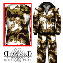 バロック総柄 黒 白 金 長袖 セットアップ ジャージ 服 刺繍入り DIAMOND JAPAN ダイヤモンドジャパン フローラル柄 dj-191 オラオラ系 ...