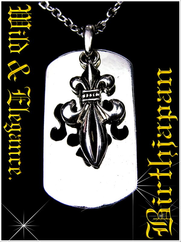 ネックレス オラオラ系 ヤクザ ヤンキー 81 ユリ×トライバルプレート ちょいワル 悪羅悪羅系 メンズファッション アクセサリー