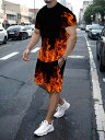 半袖セットアップ ジャージ 035 Tシャツ+ハーフパンツ 上下 派手 ヤクザ ヤンキー オラオラ系 悪羅悪羅 ホスト 服 メンズ ファッション