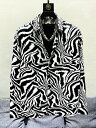 白黒 ゼブラ柄 長袖シャツ ドレスシャツ Yシャツ 227 柄シャツ スーツ ホスト ヤクザ ヤンキー オラオラ系 悪羅悪羅 服 メンズ ファッション