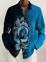 薔薇柄 ドレスシャツ 長袖シャツ 276 黒 派手 Yシャツ 柄シャツ スーツ ホスト ヤクザ ヤンキー オラオラ系 悪羅悪羅 服 メンズ ファッション