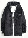 モコモコ ソフトボア パーカー 004 黒 胸刺繍入り 上着 ストリート ダンス HIPHOP B系 ヤクザ ヤンキー オラオラ系 悪羅悪羅 ホスト 服 メンズ...