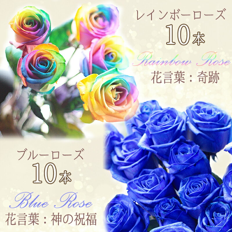 期間限定10 Off 奇跡のバラ ブルーローズ レインボーローズ 本 カスミソウ3本 薔薇 花束 お祝い 誕生日 記念日 ギフト 贈り物 花 バラ ローズ バラの花束 青 青いバラ 花 ブーケ お花