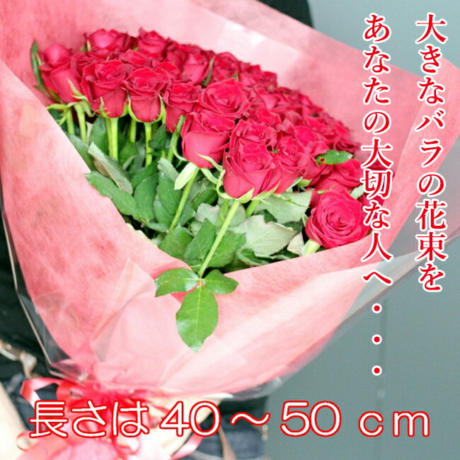 無料のメッセージカード付き お祝いや誕生日のプレゼントにおすすめ 女性に人気のギフトです ラッピング別途300円 税別 最も信頼できる バラ 50本 花束 還暦祝い 60本 に 変更可能 誕生日 結婚式 人気 ブーケ 開店祝い プレゼント 歓送迎 お花 送別 おすすめ 花 フラワー