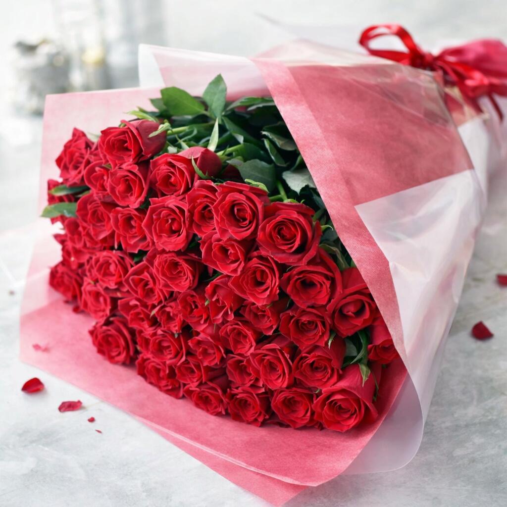 バラ 花束 50本 【安心のクール便出荷】[全色同価格] 歳祝い バラの花束 母の日 誕生日 結婚式 送別 花 お花 フラワー おすすめ 人気 歓送迎 退職 開店祝い 結婚祝い ギフト プレゼント お返し ホワイトデー バレンタイン カスミソウ かすみ草 還暦祝い [ 60本 に変更可能]