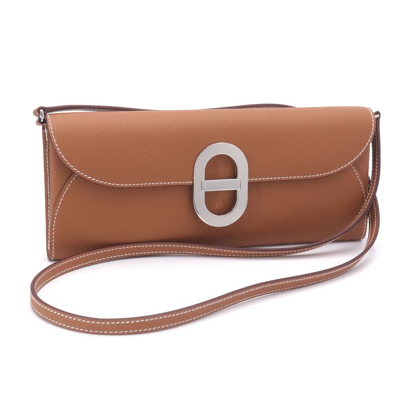 [返品OK] エルメス シェーヌダンクルトゥーゴー ゴールド ヴォーエプソン W刻印 2024年製 シルバー金具 ショルダーバッグ ブラウン 【中古】【送料無料】のサムネイル