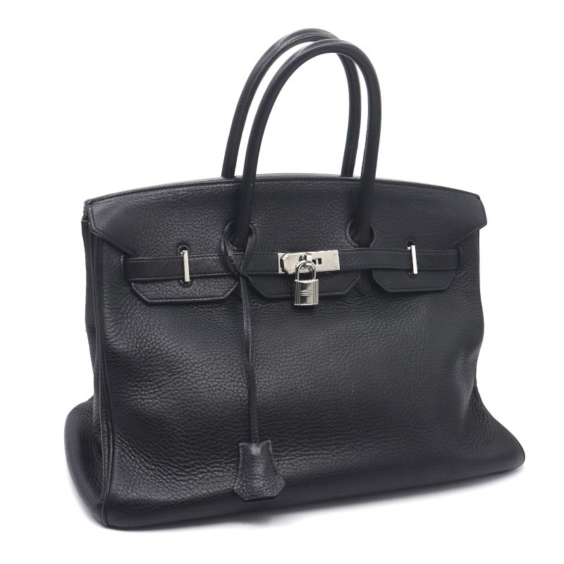 樂天商城 - [返品OK] エルメス バーキン35 □J刻印 2006年製 トリヨンクレマンス ブラック シルバー金具 内縫い ハンドバッグ 35cm 黒 レザー 【中古】【送料無料】