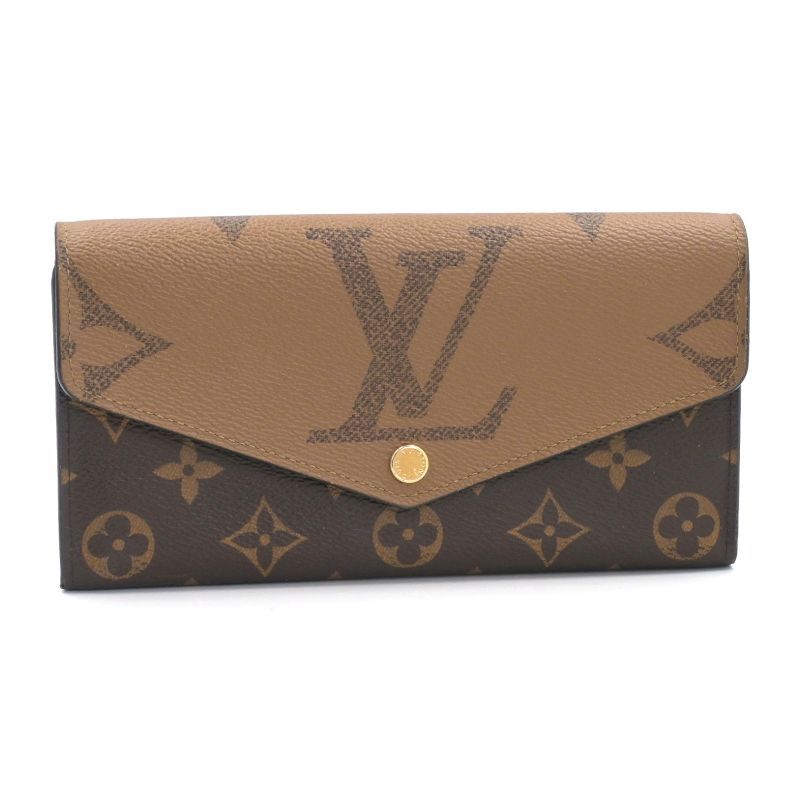 樂天商城 - [返品OK] ルイヴィトン ポルトフォイユサラ M80726 モノグラム ジャイアントモノグラムリバース ホック式長財布 ブラウン ビッグロゴ 【中古】【送料無料】