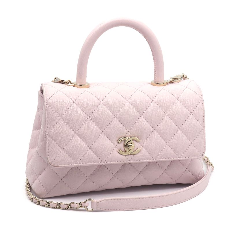 樂天商城 - [返品OK] シャネル トップハンドルフラップバッグ マトラッセ キャビアスキン ピンク ゴールド金具 ランダム番 2WAY ショルダーバッグ 【中古】【送料無料】