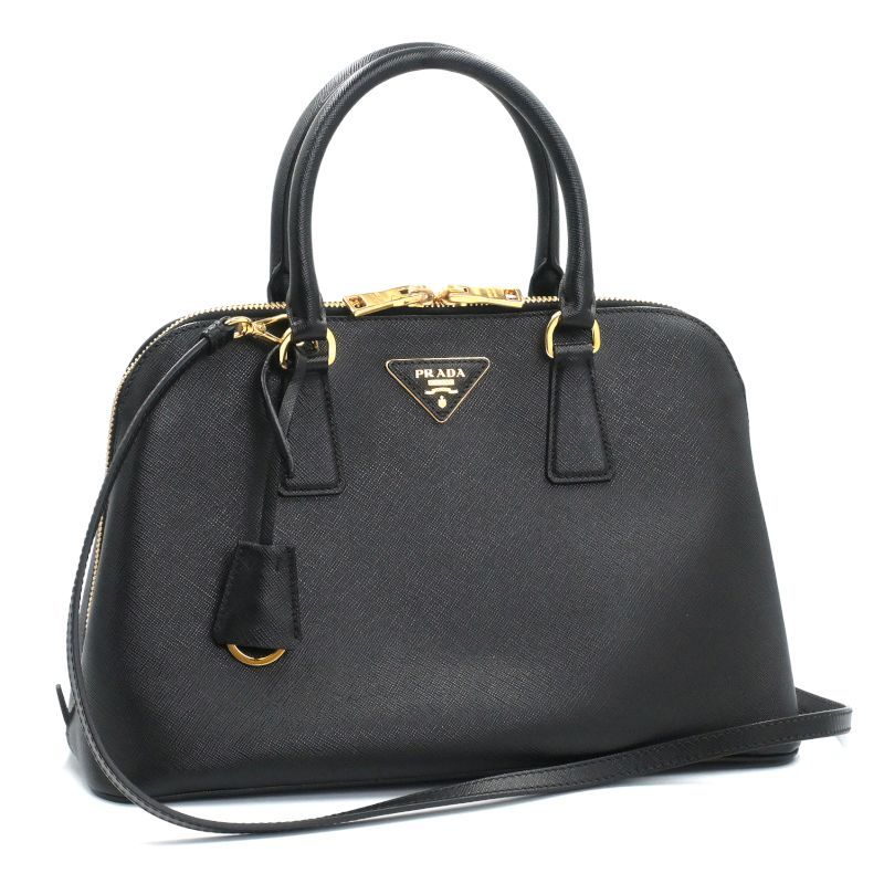 樂天商城 - [返品OK] プラダ ハンドバッグ BL0837 サフィアーノルクス ブラック ショルダーバッグ トライアングルロゴ 三角ロゴ 2WAY 黒 【中古】【送料無料】