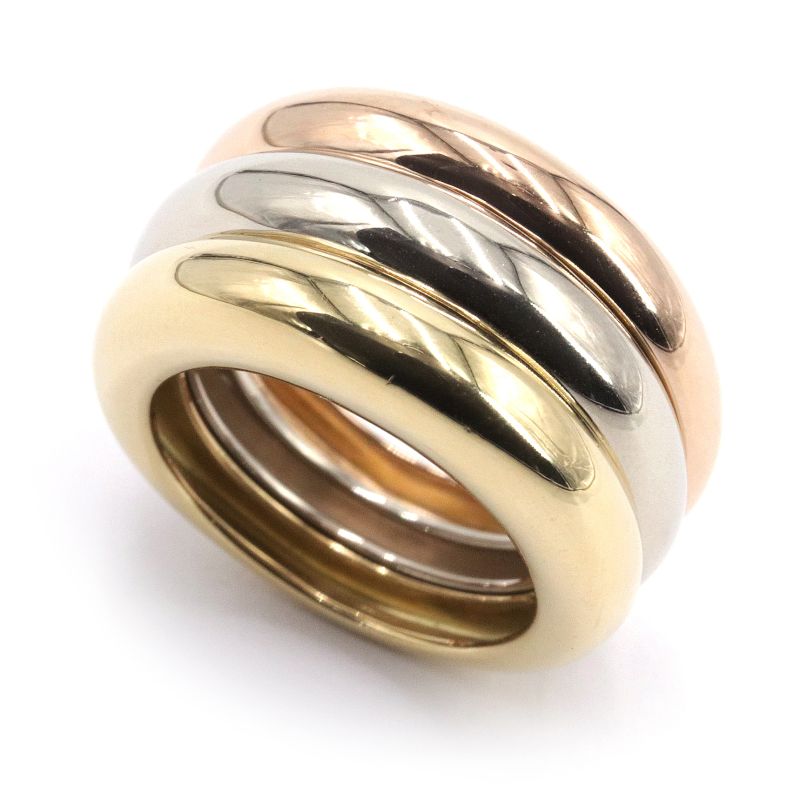 [返品OK]カルティエ モビリスリング #52 12.5号 K18YG K18WG K18PG 仕上済 3連 3重 3色 スリーカラーゴールド 重ね付け 地金18.6g【中古】【送料無料】のサムネイル