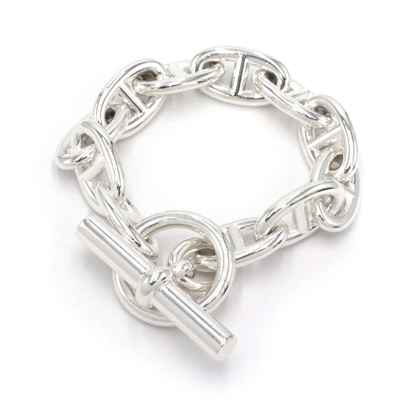 [返品OK]エルメス シェーヌダンクルGM ブレスレット 11コマ 11リンク Ag925 SV925 シルバー マンテル金具 Tバー チェーン【中古】【送料無料】のサムネイル