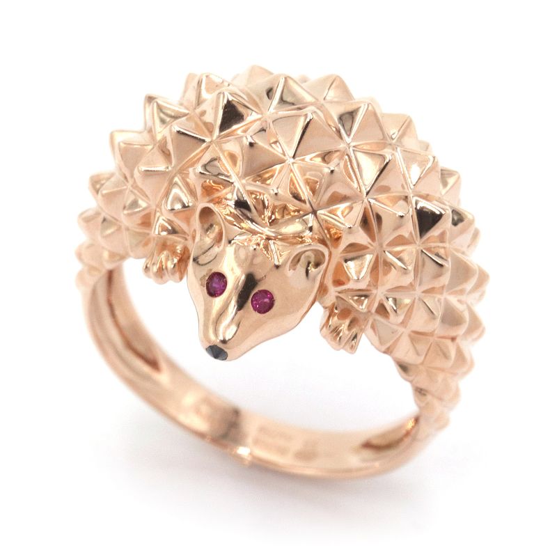 [返品OK]ブシュロン エリソンリング #55 ルビー ブラックダイヤモンド K18PG 新品仕上済 ピンクゴールド ハリネズミ アニマル【中古】【送料無料】のサムネイル