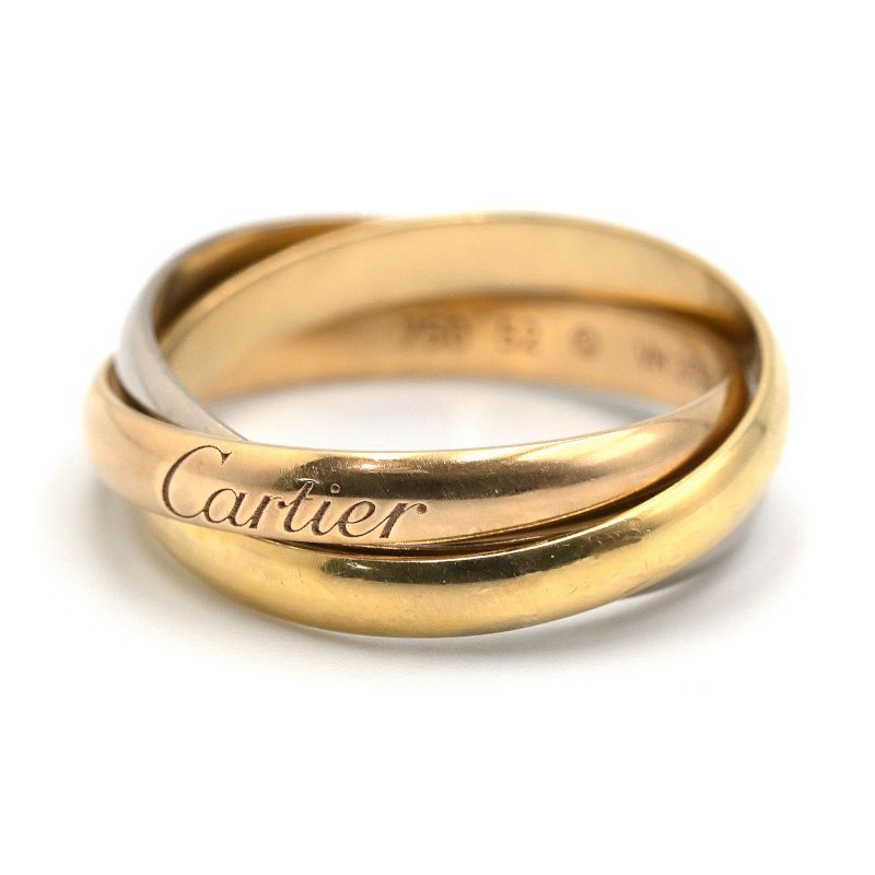 [返品OK] カルティエ トリニティリングSM #52 12.5号 K18WG K18YG K18PG 3連 三連 3色 三色 指輪 スリーカラーゴールド 地金5.0g 【中古】【送料無料】のサムネイル