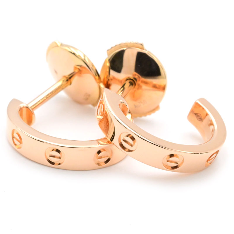 [返品OK] カルティエ ラブピアス SM B8029000 K18PG LOVEピアス LOVEフ ...