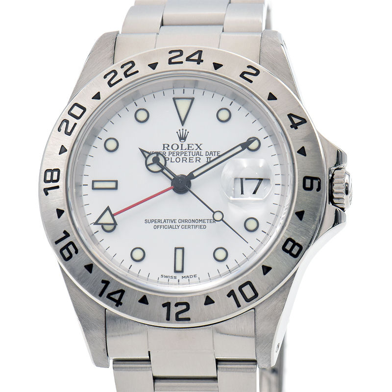 [3年保証/返品OK] ロレック メンズ エクスプローラー2 16570 A番 箱保 ホワイト エクスプローラーII EX2 EXII GMT 自動巻き 腕時計【中古】【送料無料】