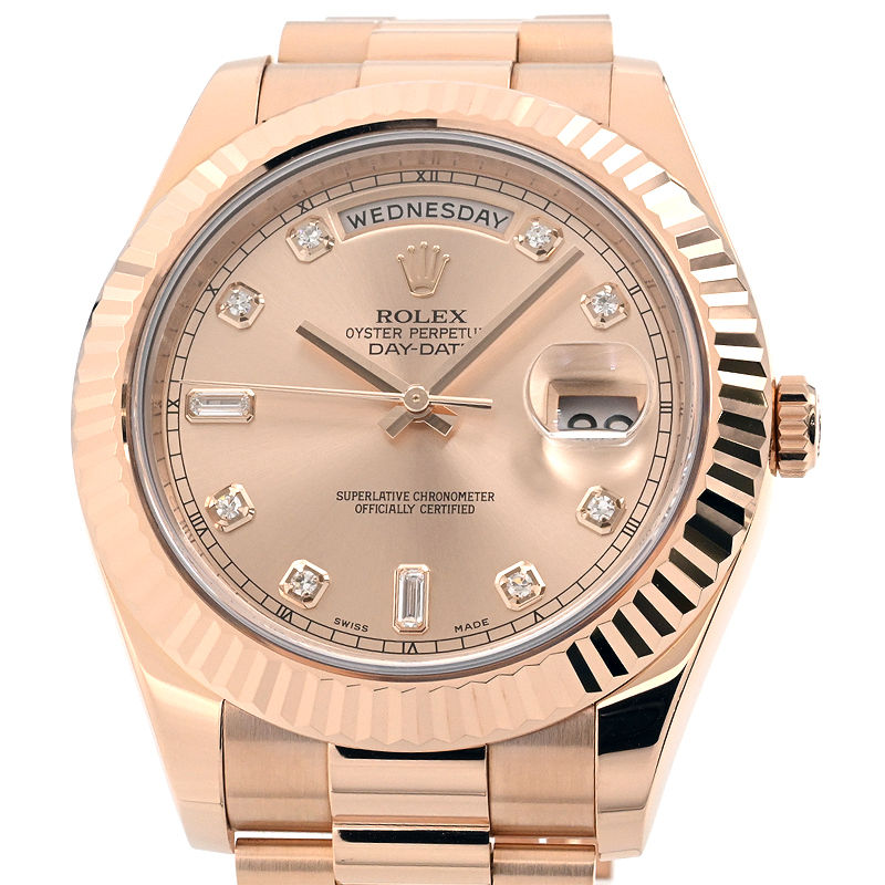 [3年保証/返品OK] ロレックス メンズ デイデイトII 218235 ランダム番 K18RG 箱保 ダイヤインデックス ゴールド 自動巻き 腕時計【中古】【送料無料】のサムネイル