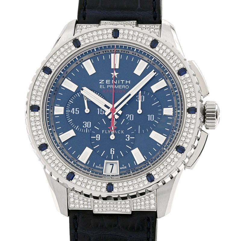 商品説明商品番号c240500478916ブランド名ゼニス ZENITH商品名エル・プリメロ ストラトス フライバック 型番16.2063.405/51.C715サイズメンズケースサイズ46mm (リューズ含めず)内周(腕回り)最大21.0cm文字盤ブルー駆動自動巻き オートマティック オートマチック日差+9秒素材ステンレススチール ダイヤモンド ブルーサファイア アリゲーター革ベルト重量138.1g付属品内箱 (スレあり) 保証書 (2014年 国内正規店舗印 汚れあり) 説明書状態ランクAオーバーホール済みでございます。ガラスの無反射コーティングに10倍ルーペで見える極微細なキズ、ベゼルとラグとケースサイドと裏蓋と尾錠に極微細なスレキズ、ストラップに少し使用感がございます。CITESの規制対象ストラップのため、ストラップは日本国外へ発送できません。コメントこちらの商品は鑑定済みの本物でございます。当店オリジナル3年保証付きでございます。ゼニス保証サイトで確認済みです。【検索用キーワード】ウォッチ 紳士用 男性用 男物 青文字盤 ブルーダイアル ダイヤベゼル 12Pサファイア 裏スケルトン シースルーバック ギャランティカード