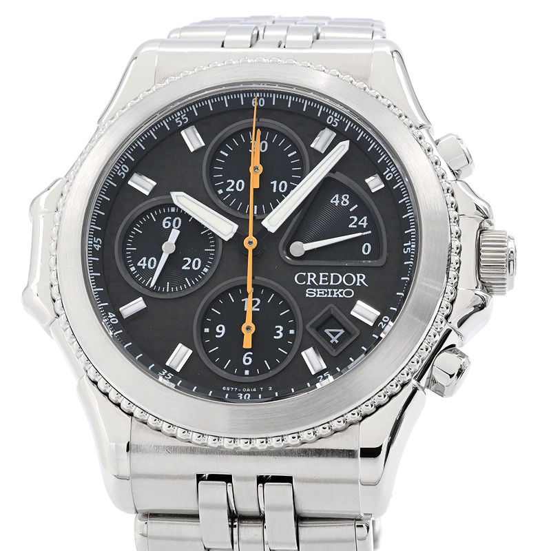 [3年保証/返品OK] セイコークレドール メンズ GCBK997 パシフィーク クロノグラフ 6S77-0A10 2000本限定 ブラック 自動巻き 腕時計【中古】【送料無料】