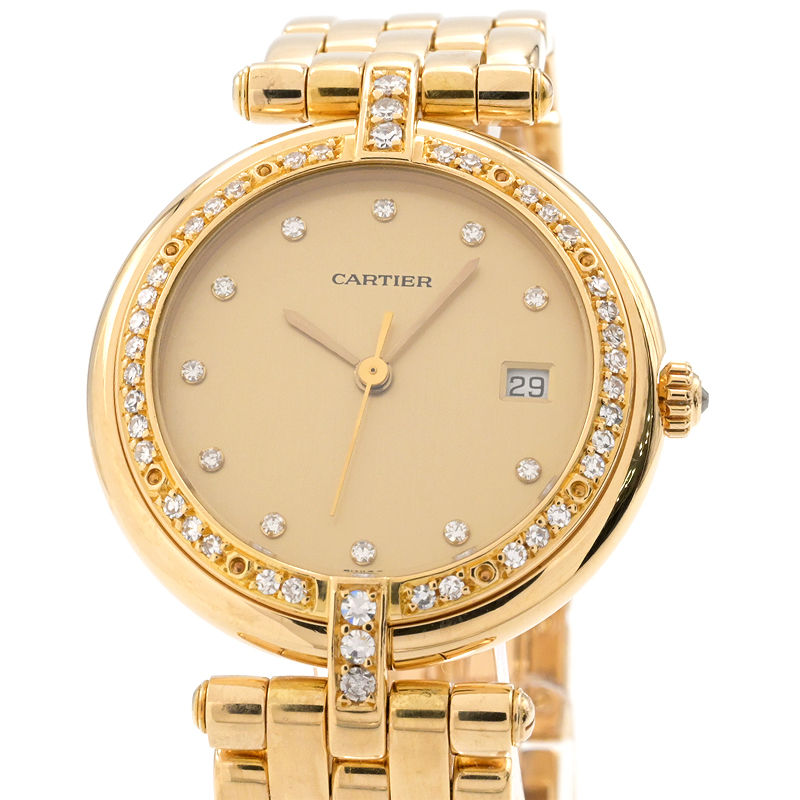 [3年保証/返品OK] カルティエ レディース ヴァンドーム WF6007B9 K18YG ダイヤベゼル ダイヤインデックス ゴールド クオーツ 腕時計【中古】【送料無料】のサムネイル