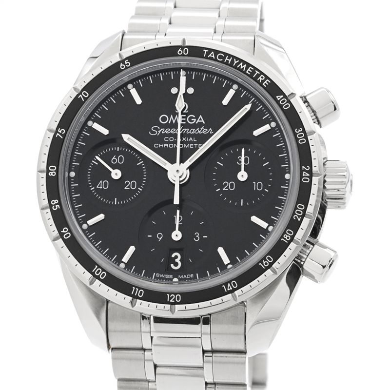 乐天商城 - [3年保証/返品OK] オメガ メンズ スピードマスター38 クロノグラフ 38mm 324.30.38.50.01.001 デイト 黒 ブラック 自動巻き 腕時計 【中古】【送料無料】