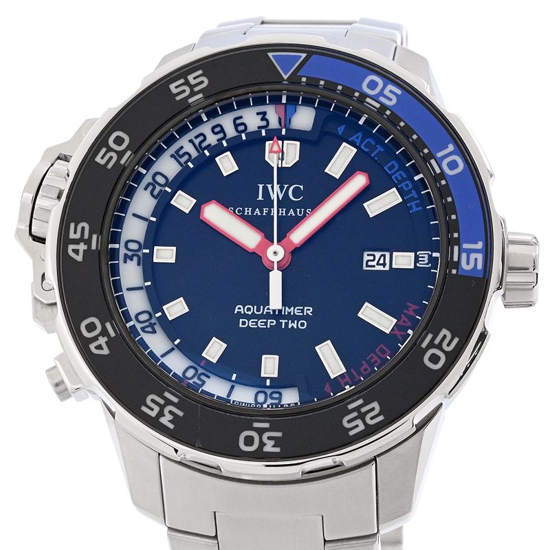 Other - [返品OK] IWC メンズ アクアタイマー ディープツー IW354702 スプリットインジケーター 水深計 ロジウム ブラック 自動巻き 腕時計 【中古】【送料無料】