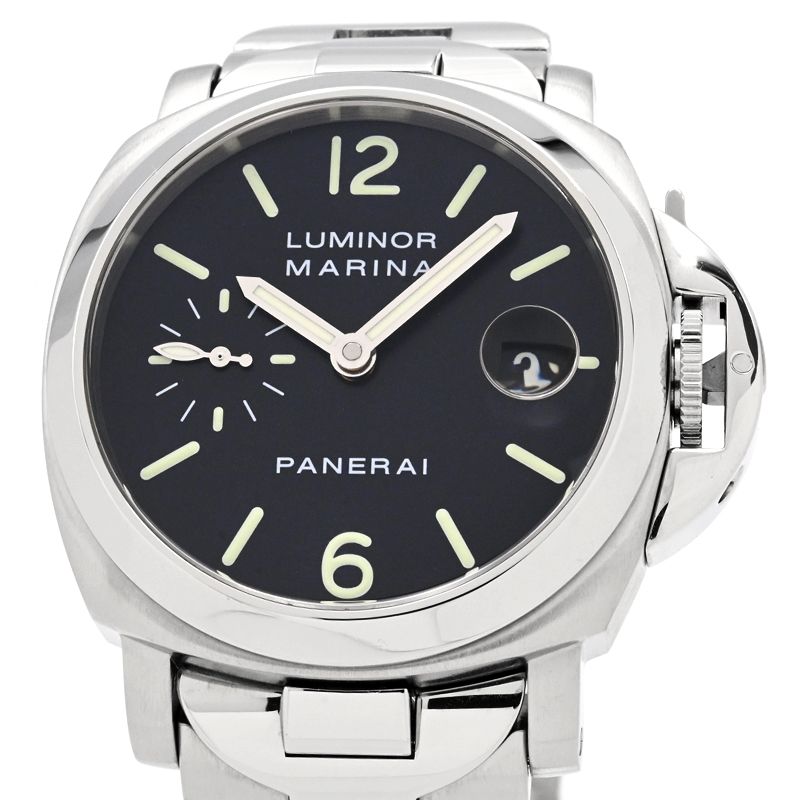 [3年保証/返品OK] パネライ メンズ ルミノール マリーナ PAM00048 E番 箱保 カレンダー ブラック スモールセコンド 自動巻き 腕時計 【中古】【送料無料】