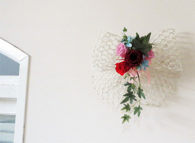 プリザーブドフラワー/ハニカムリボンミニ　【壁掛け】