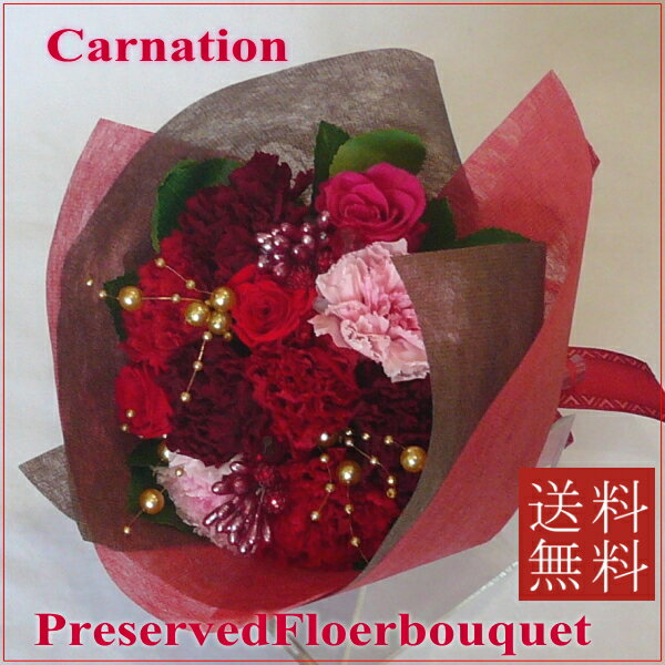 【プリザーブドフラワー 花束】/カーネーション　ワイン花束　【プリザーブド・フラワー】