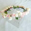 ヘッド花 花冠 ホワイト&ピンク【ヘッドドレス】