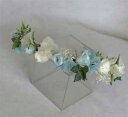 ヘッド花 花冠 ホワイト&ブルー【ヘッドドレス】
