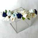 ヘッド花 花冠 ホワイト&ブルー【ヘッドドレス】