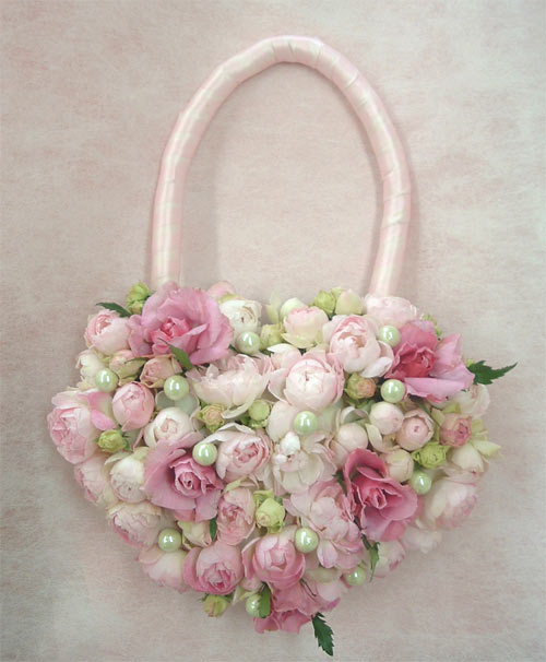 ウエディングブーケ/ウイットハンドバックブーケ＆ブートニア【smtb-tk】