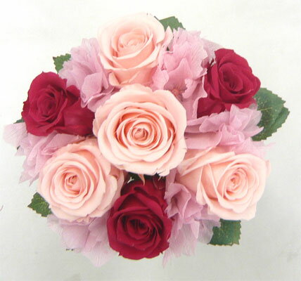 ウエディングブーケ/ブライダルブーケ/プリザーブドフラワーブーケ/ブーケプルズ　ピンク・濃いピンク【smtb-tk】