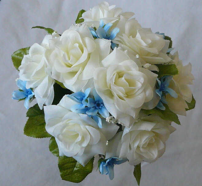 ブーケ/ウエディングブーケ/ブライダルブーケ/トスブーケ ホワイト&ブルースター 【bouqet】