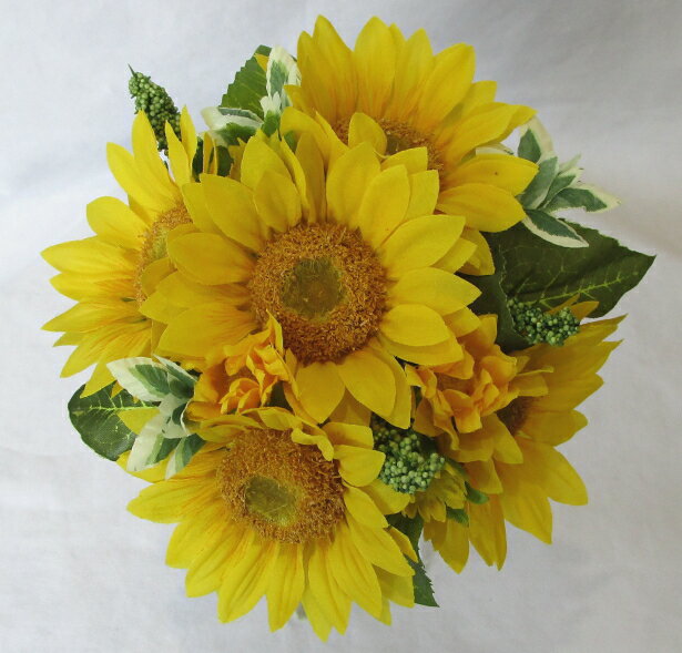 ウエディングブーケ/ブライダルブーケ/トス用 ヒマワリブーケ あす楽