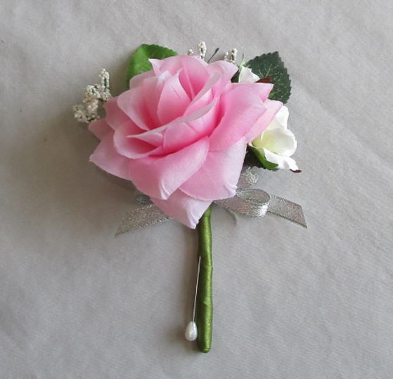 ウエディングブーケ/ブライダルブーケ/ブートニア ピンク&ホワイト【bouqet】