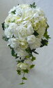 ブーケ ブライダルブーケ ウエディングブーケ バラキャスケードブーケ/ホワイトローズキャスケードブーケ【bouqet】