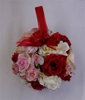 ウエディングブーケ/赤＆ピンク　ボールブーケ 2