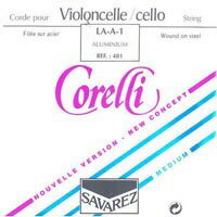 ●フランス Savarez社のCorelli（コレルリ）チェロ弦 ADGCセット弦になります。巻線材に合金を使用したスチール弦です。 ●C線はスチールを撚り合わせたロープスチール／タングステン巻を採用！音色の豊かさと鳴りのバランスを両立したコストパフォーマンスの高い逸品です。 ●正規輸入代理店の商品です。セット内容は（A線481、D線482、G線483、C線484）になります。 ●アフターサービス等についても誠意をもって万全の体制で受け付けさせて頂きます。 ■スペック■ ●チェロ用弦 ●A線481、D線482、G線483、C線484のSetフランス Savarez社のCorelli（コレルリ）チェロ弦 ADGCセット弦になります。巻線材に合金を使用したスチール弦です。